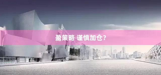 盈策略 谨慎加仓？