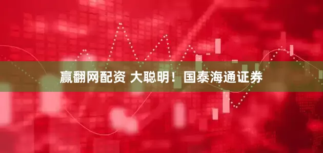 赢翻网配资 大聪明！国泰海通证券
